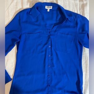 Express Blue Portofino Button Down Shirt MEDIUM